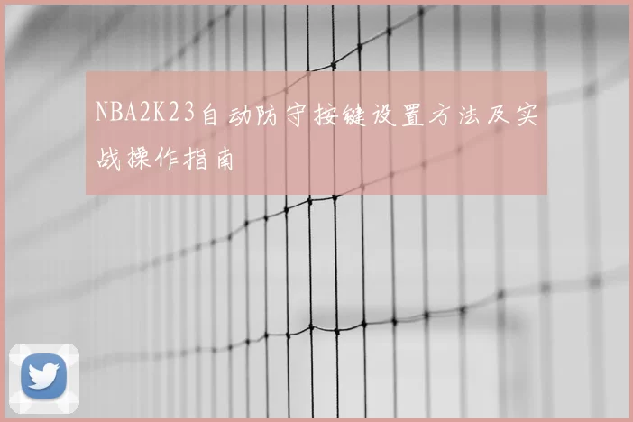 NBA2K23自动防守按键设置方法及实战操作指南
